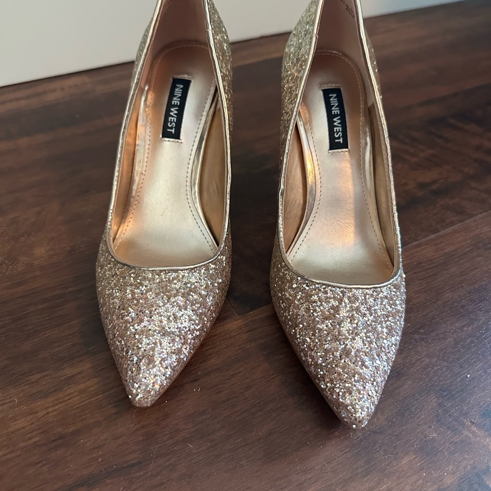 Nine West Gold Glitter Women's Shoes